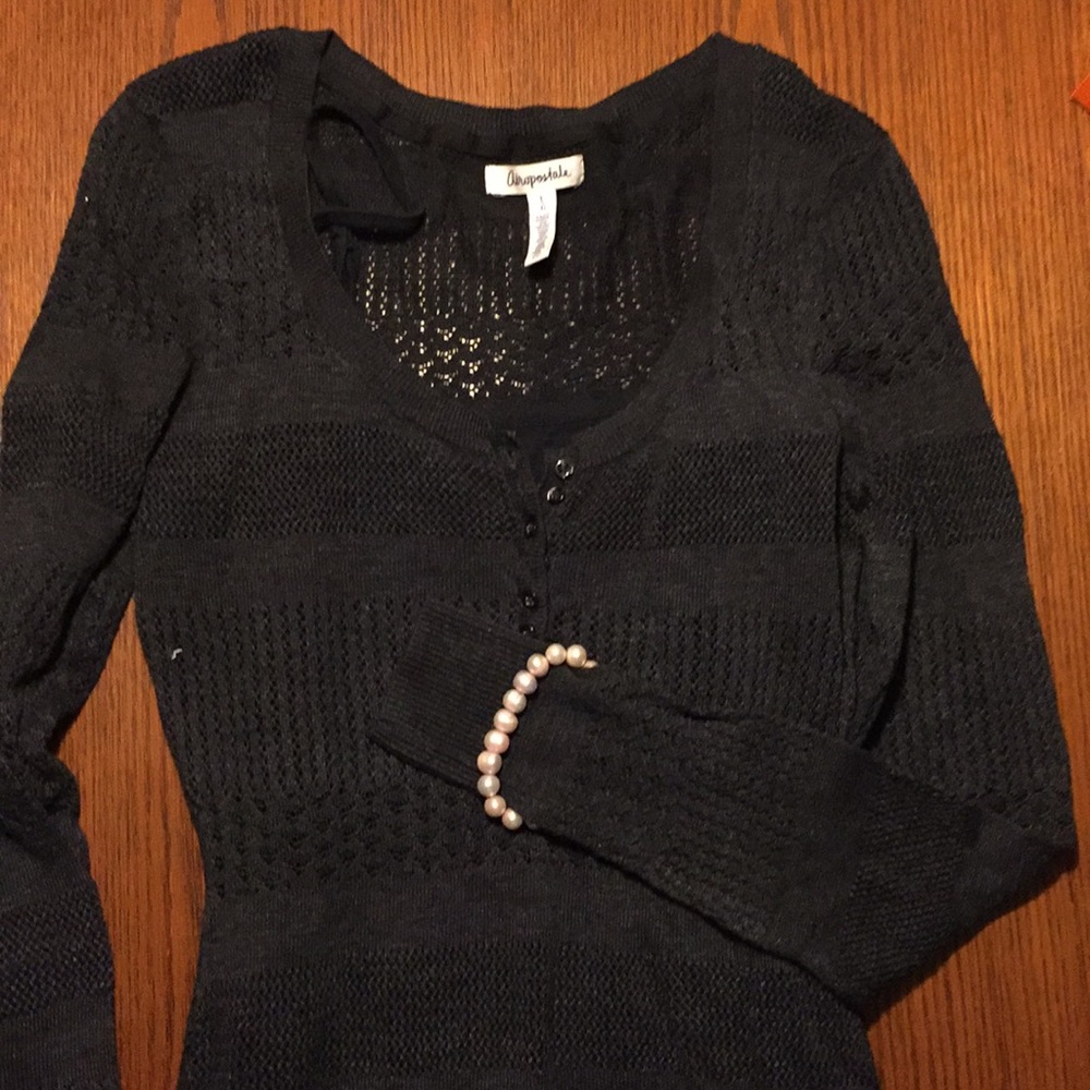 Two-Piece Dark Navy Blue Intricate Sweater Dress